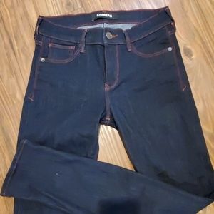 NWOT Express Super Skinny Jeans w/ red stitch